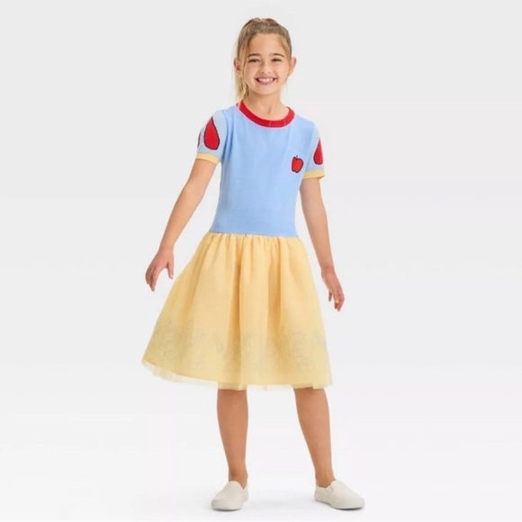 Snow White & the Seven Dwarfs Cosplay Costume Dress Blue/Yellow Girls Medium New - Picture 2 of 3